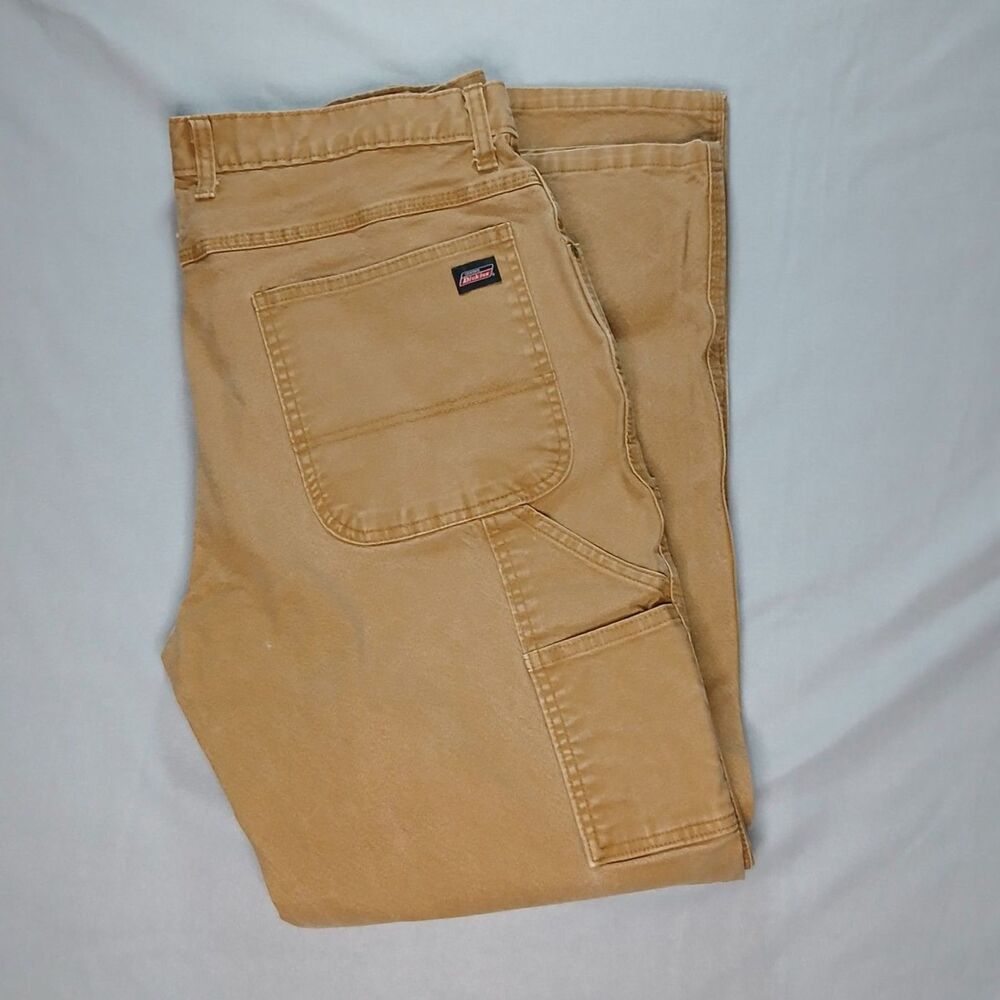 Genuine Dickies Carpenter Work Pants Heavy Duty Khaki Utility Jean Men's 36x32 - Picture 10 of 11